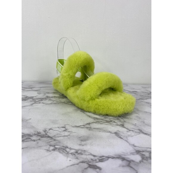 UGG Shoes - UGG NEON YELLOW FLUFF YEAH SLIDE SHEEPSKIN SLIPPER SANDALS, SIZE US 6